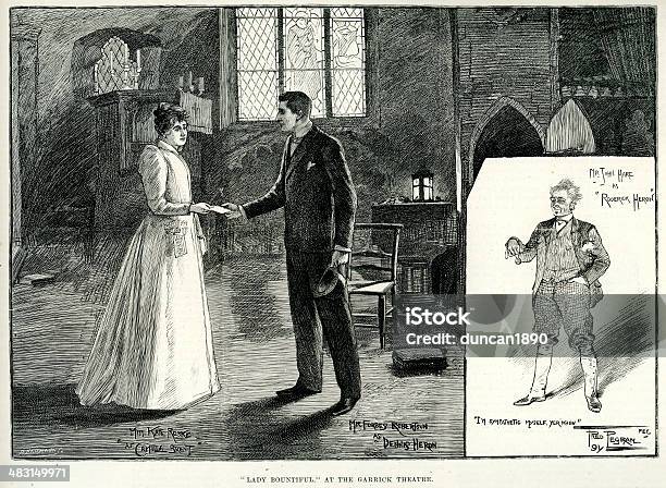 Lady Bountiful No Teatro Garrick - Arte vetorial de stock e mais imagens de Ator - Ator, Palco, 1890-1899