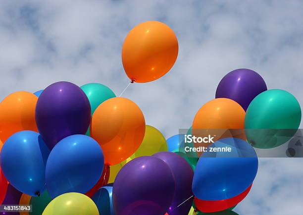 Blowing In The Wind Stock Photo - Download Image Now - Balloon, Beauty, Bright