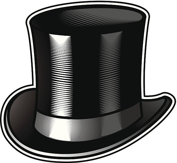 шляпа top hat - top hat social grace black hat stock illustrations