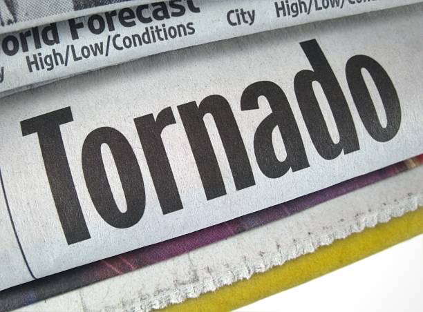 tornado - disaster natural disaster newspaper newspaper headline - fotografias e filmes do acervo