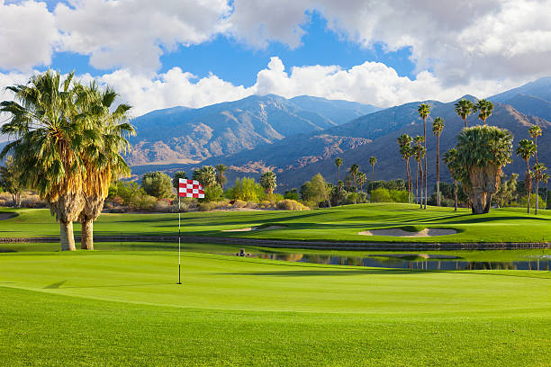 パームスプリングスゴルフコース、カリフォルニア州 - lawn desert golf california ストックフォトと画像