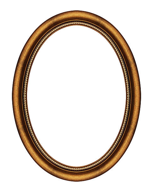 moldura oval, isolado a branco - picture frame frame ellipse photograph imagens e fotografias de stock