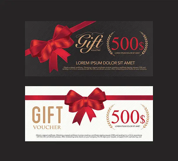 Vector illustration of Voucher, Gift certificate, Coupon template.