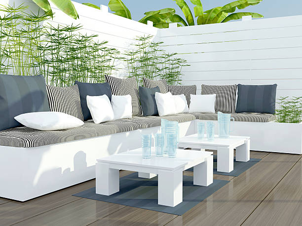 istock Outdoor patio seating area. 483156150