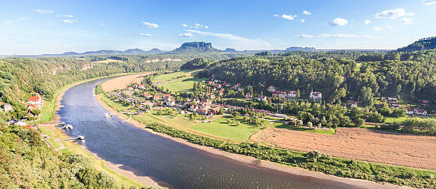 istock Panoramic view of Rathen and Elbe river, Germany 483156876