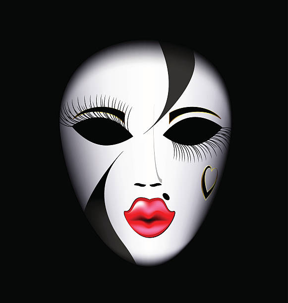 얼굴 마스크 - jester joker clown silhouette stock illustrations