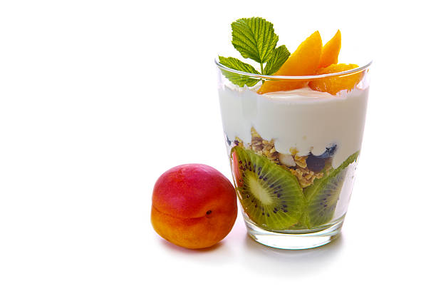 istock Fresh Yogurt with kiwi isolated. 483157122