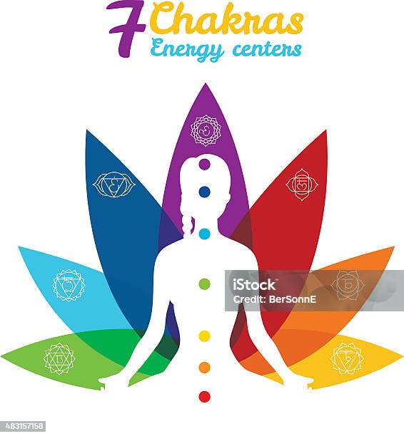 Color Chakras With Woman Stock Illustration - Download Image Now - Chakra, 2015, Abstract