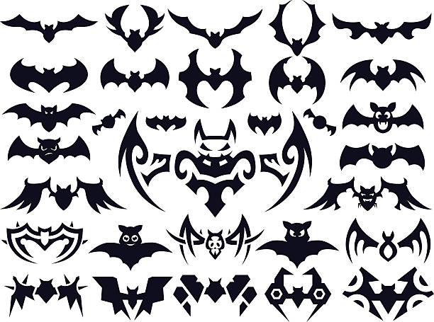 Bat Shapes Set For Halloween Stock Illustration - Download Image Now - Bat  - Animal, 2015, Animal Body Part - iStock