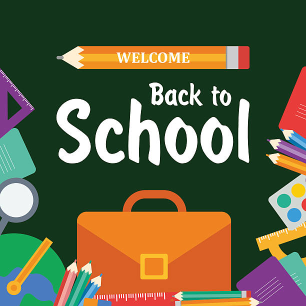 illustrations, cliparts, dessins animés et icônes de retour à l'école. - blackboard book education back to school