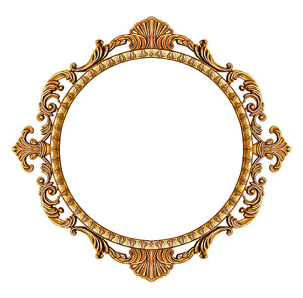marco oro vintage - round mirror fotografías e imágenes de stock