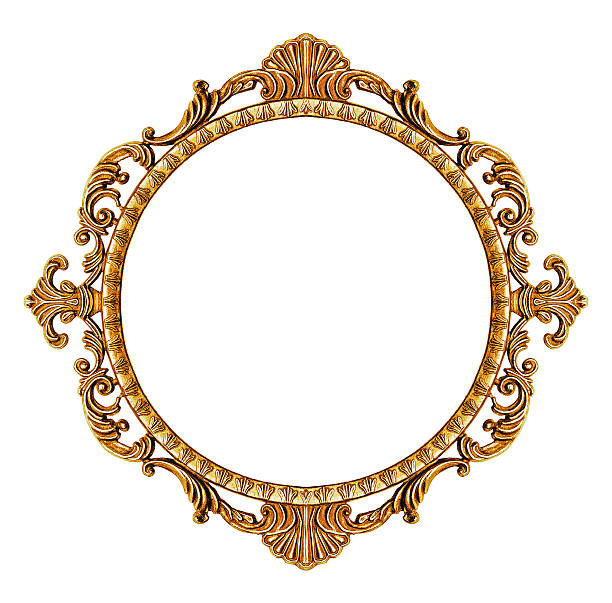 ouro moldura vintage - frame ellipse gold paintings imagens e fotografias de stock