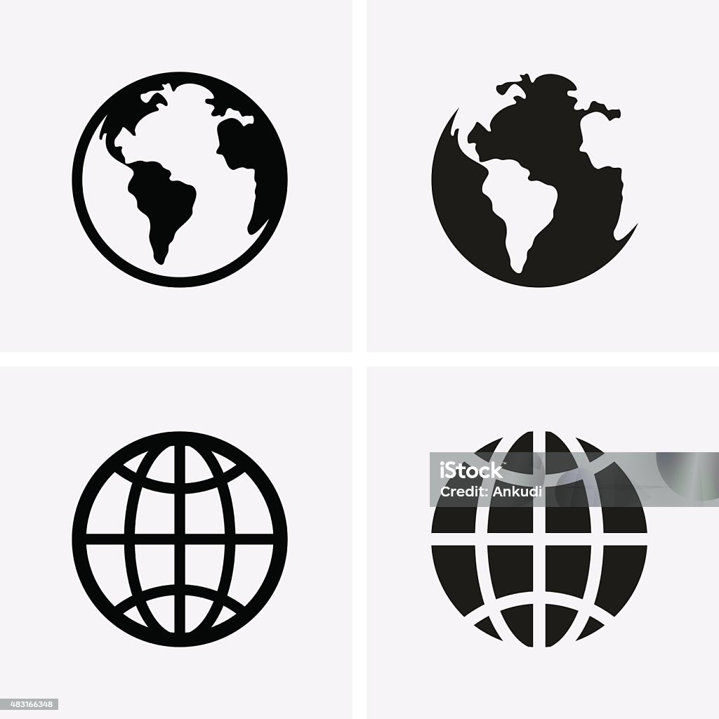 Earth Globe icone - arte vettoriale royalty-free di Globo terrestre
