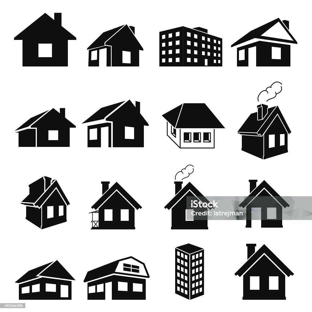 Houses icons set Houses vector icons set on white background House stock vector