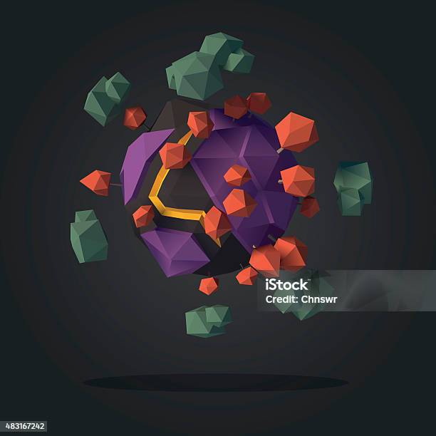 Alien Polygon Abstract Alien Planet Low Poly Geometry Design Vector Stock ...