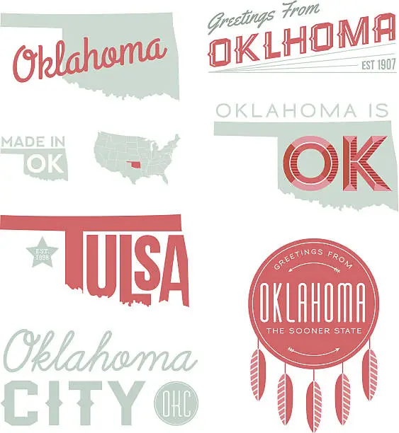 Vector illustration of Oklahoma Typography