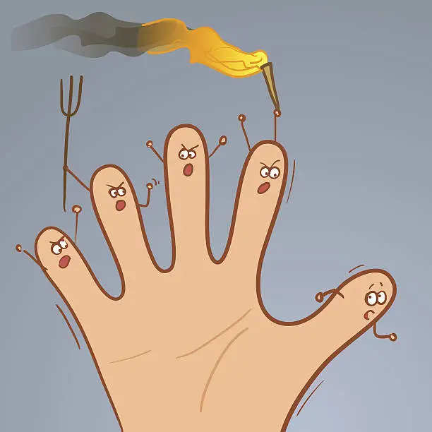 Vector illustration of Finger Escape