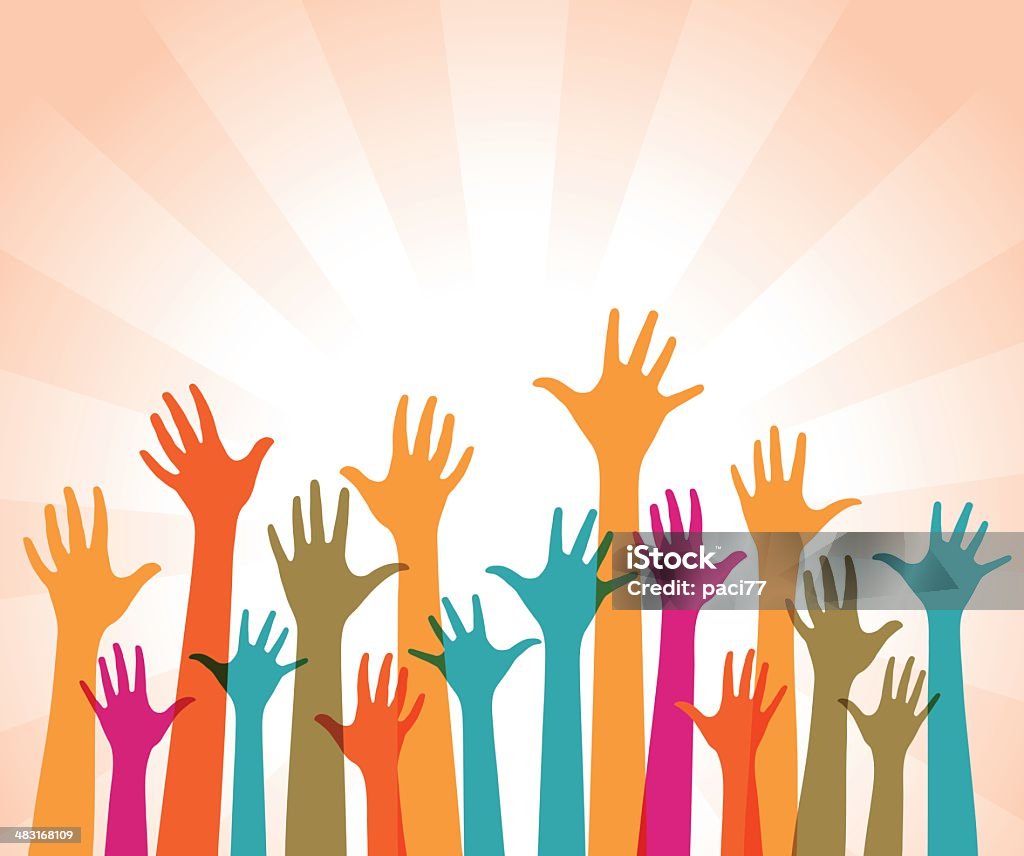 Handsup Vector File Hands Up Stock Illustration - Download Image Now - Arms Raised, Group ...