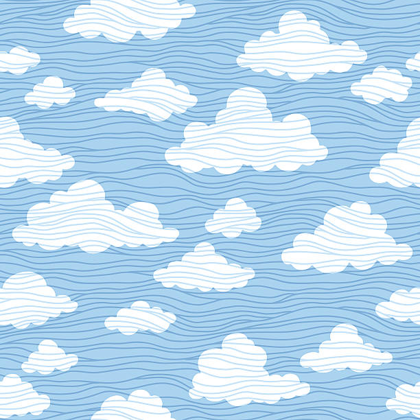 Clouds Seamless Pattern vector art illustration