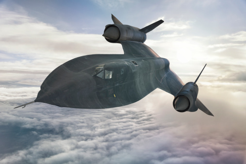 The SR-71 soars above the clouds.
