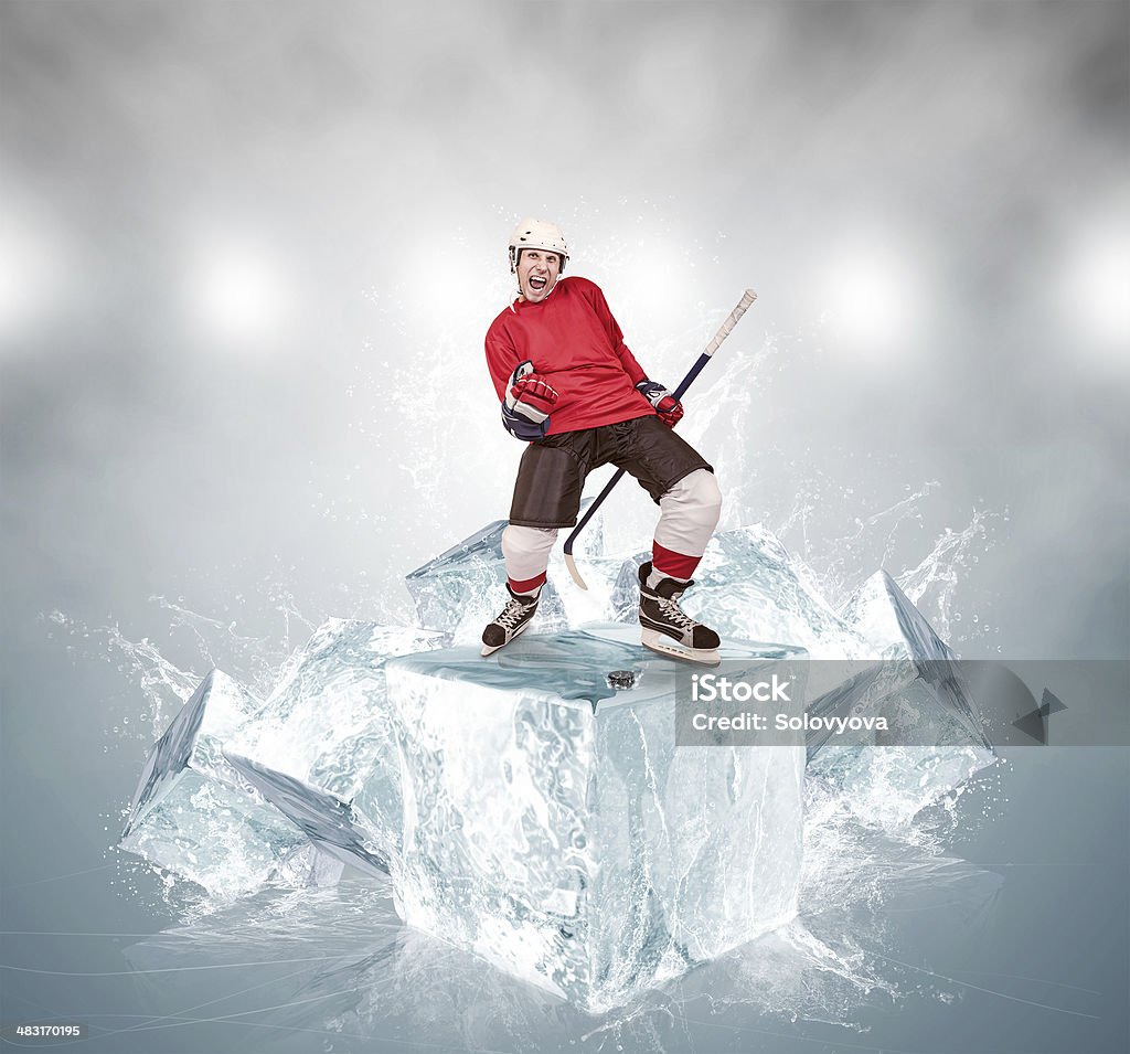 비명 Hockey Player 추상적임 아이스 큐브 배경기술 - 로열티 프리 가지-식물 부위 스톡 사진