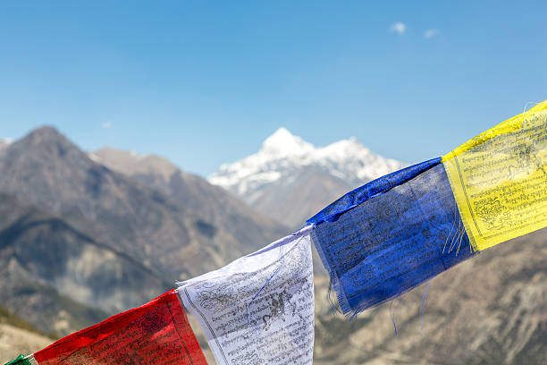 istock Tibetan Prayer Flags on Mountain Summit, Nepal 483170633