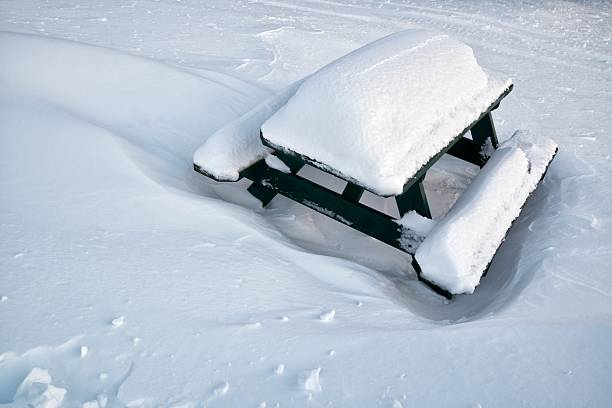 istock Picnic Table Buried in Snow 483170861
