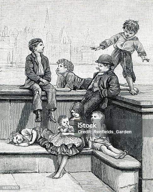 Victorian Ragamuffins Stock Illustration - Download Image Now - Child, 19th Century, Poverty