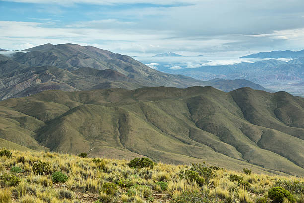 Clouds over valley near place known as Serrania del Hornocal, Jujuy province, Argentina