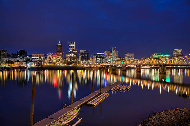 istock Portland Waterfront Skyline at Blue Hour 483172111