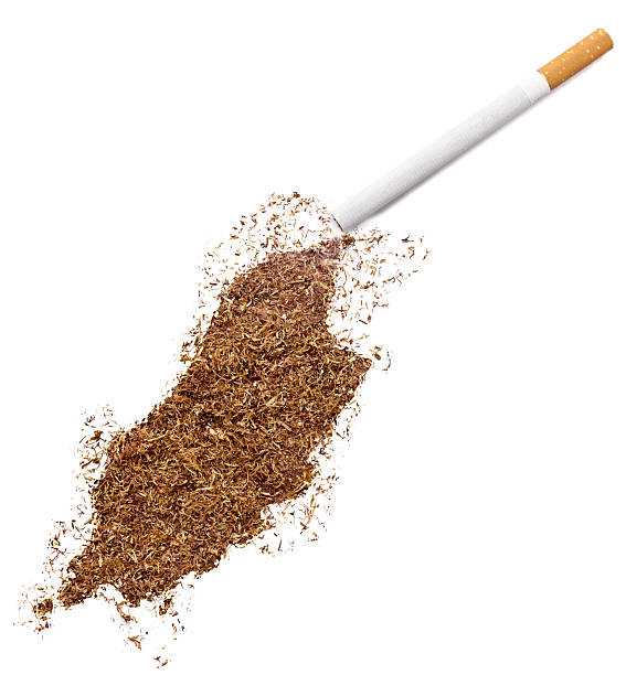 cigarettes et de tabac en forme comme isle of man (série - export mot anglais photos et images de collection