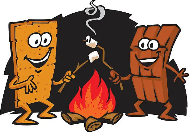 Vector illustration of s'more friends