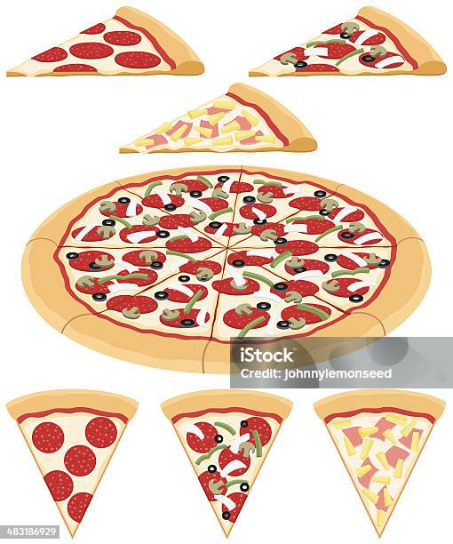 Pizza Stock Vektor Art und mehr Bilder von Pizza - Pizza, Scheibe - Portion, Vektor