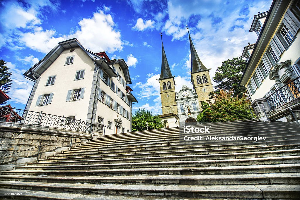Lucerne Cathedral Church of St. Leodegar, Schweiz - Lizenzfrei Architektur Stock-Foto