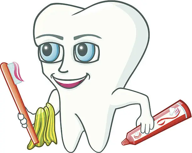 Vector illustration of Clean Teeth / Dent propre
