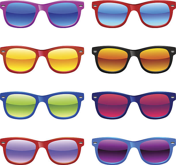 Sun glasses set Set of different sun glasses for your designs. red spectacles stock illustrations