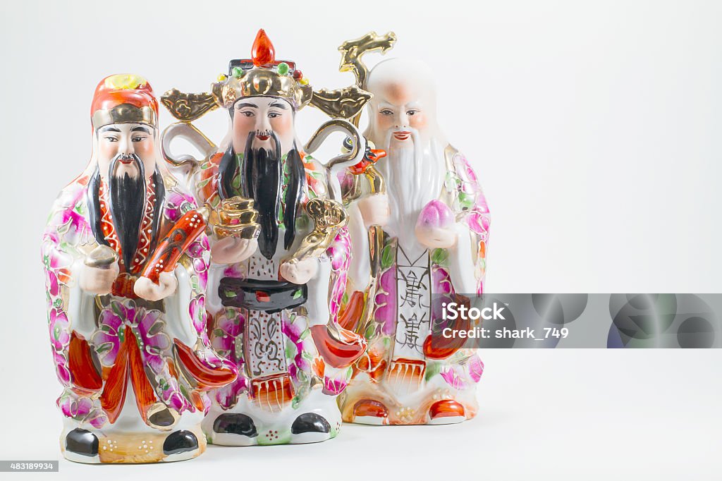 three gods of Chinese Hock Lok Siew or Fu Lu Shou, three gods of Chinese 2015 Stock Photo