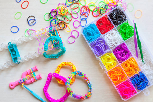 istock Colorful of elastic rainbow loom bands 483189986