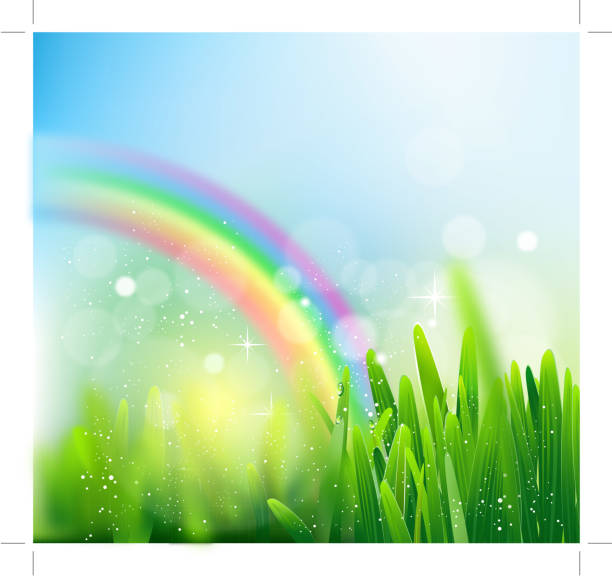 rainbow - ladybug nature spring drop stock-grafiken, -clipart, -cartoons und -symbole