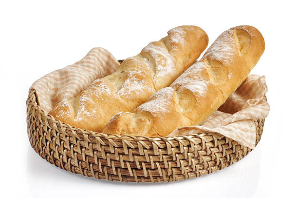 Basket with baguette Bread