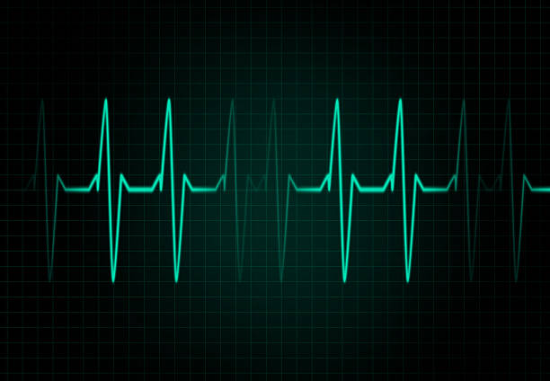 istock Cardiac Frequency in light green Color 483199206