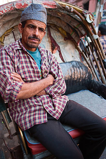 人力車 - rickshaw nepal men indian culture ストックフォトと画像