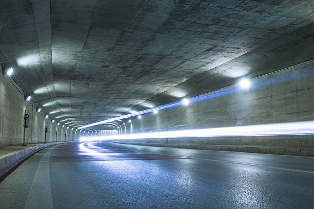 istock car moving in Tunnel 483199371