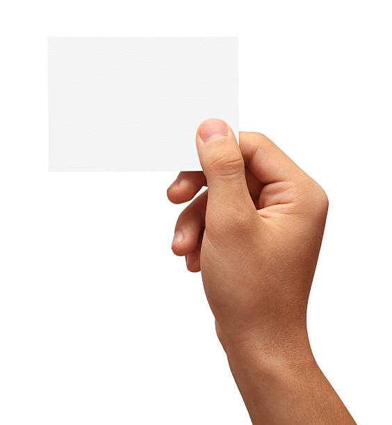 istock Hand holding a blank business card 483199927