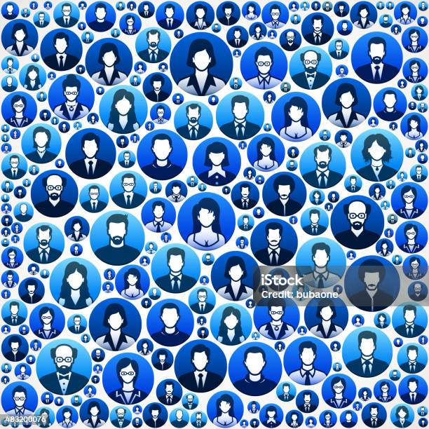 Pattern Business People Faces Finance And Teamwork Pattern Stock Illustration - Download Image Now