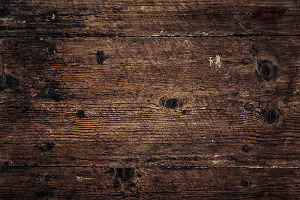 Overhead view of old brown wooden table Overhead view of old brown wooden table half timbered photos stock pictures, royalty-free photos & images