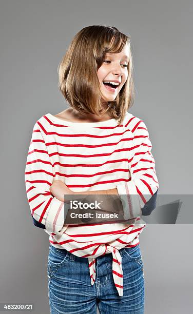Cute Girl Stock Photo - Download Image Now - 10-11 Years, Girls, Studio Shot