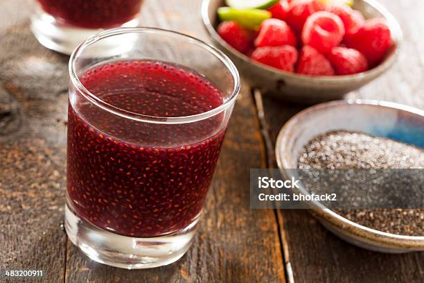 Raspberry And Chia Seed Beverage Stock Photo - Download Image Now - Acid, Antioxidant, Berry