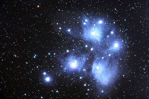 The Pleiades (also known as M45 or the Seven Sisters) is the name of an open cluster in the constellation of Taurus. It is among the nearest to the Earth of all open clusters, probably the best known and certainly the most striking to the naked eye.