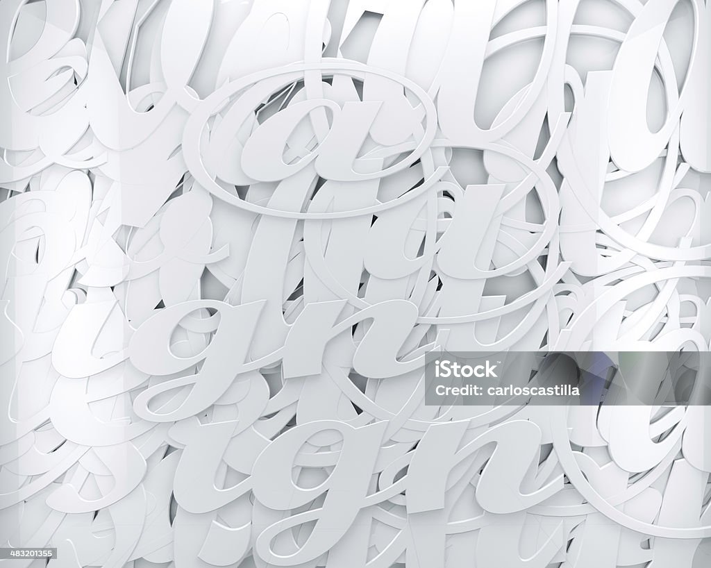 Text and words abstract  background Seamless pattern with letters. Abstract alphabet background and arroba symbol Printmaking Technique Stock Photo